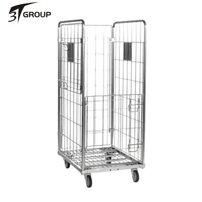 2 Durvis metāla rullīšu būra ratiņu aprīkojuma konteiners veļas mazgātavai