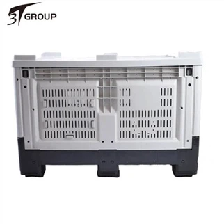 Augļu uzglabāšanas salokāma plastmasas palešu tvertne